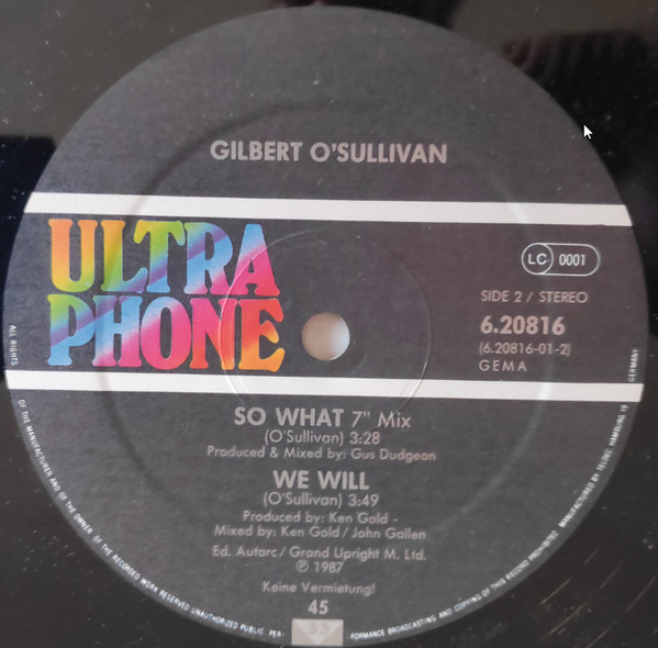 Gilbert O'Sullivan - So What | Ultraphone (6.20816) - 2 Gilbert O'Sullivan - So What | Ultraphone (6.20816) - 2