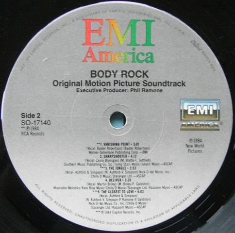 Various - Body Rock (Original Motion Picture Soundtrack) | EMI America (SO-17140) - 4