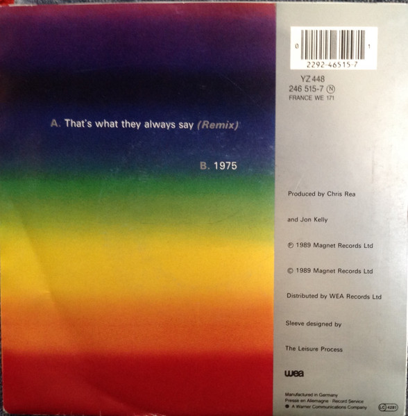Chris Rea - That's What They Always Say (Remix) | WEA (246 515-7) - 2