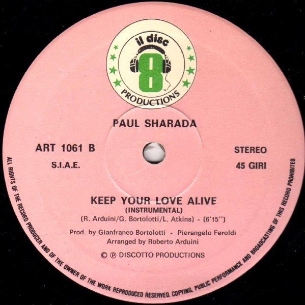 Paul Sharada - Keep Your Love Alive | Il Discotto Productions (ART 1061) - 4