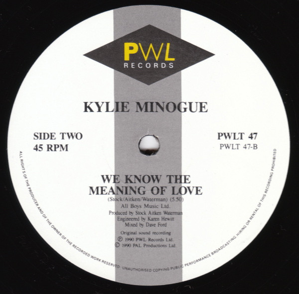 Kylie Minogue - Tears On My Pillow | PWL Records (PWLT 47) - 4