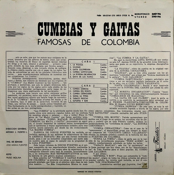 Various - Cumbias Y Gaitas Famosas De Colombia | Discos Fuentes (L.P. 200196) - 2 Various - Cumbias Y Gaitas Famosas De Colombia | Discos Fuentes (L.P. 200196) - 2