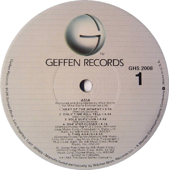 Asia - Asia | Geffen Records (GHS 2008) - 3