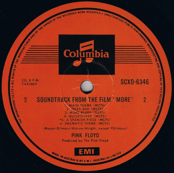 Pink Floyd - Soundtrack From The Film "More" | Columbia (SCXO 6346) - 4 Pink Floyd - Soundtrack From The Film "More" | Columbia (SCXO 6346) - 4