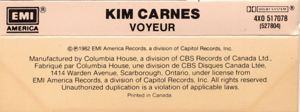 Kim Carnes - Voyeur | EMI America (4X0 517078) - 2 Kim Carnes - Voyeur | EMI America (4X0 517078) - 2