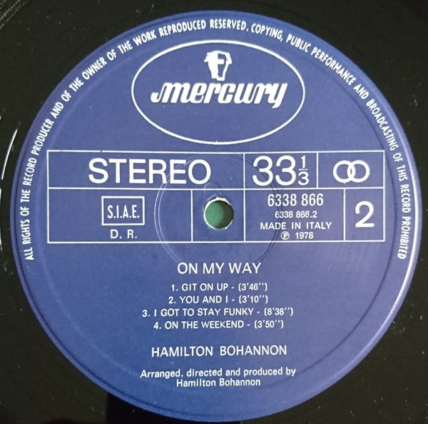 Hamilton Bohannon - On My Way | Mercury (6338 866) - 4 Hamilton Bohannon - On My Way | Mercury (6338 866) - 4