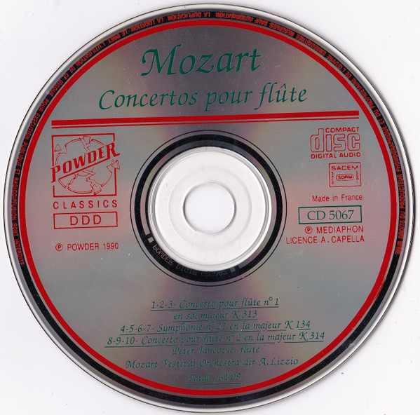 Wolfgang Amadeus Mozart - Concertos Pour Flûte | Powder (CD 5067) - 3