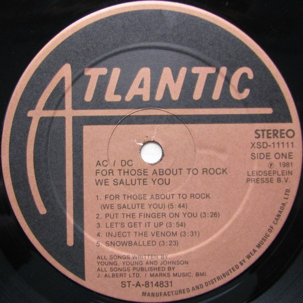 AC/DC - For Those About To Rock (We Salute You) | Atlantic (XSD 11111) - 3 AC/DC - For Those About To Rock (We Salute You) | Atlantic (XSD 11111) - 3
