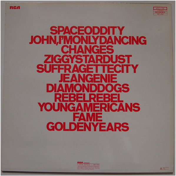 David Bowie - ChangesOneBowie | RCA Victor (APL1 1732) - 2 David Bowie - ChangesOneBowie | RCA Victor (APL1 1732) - 2