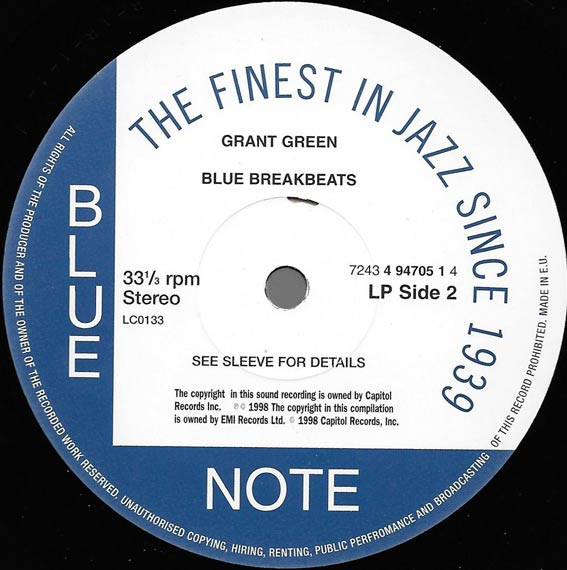 Grant Green - Blue Breakbeats | Blue Note (7243 4 94705 1 4) - 4