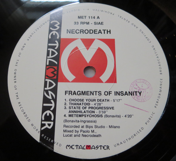 Necrodeath - Fragments Of Insanity | Metalmaster (MET 114) - 3 Necrodeath - Fragments Of Insanity | Metalmaster (MET 114) - 3