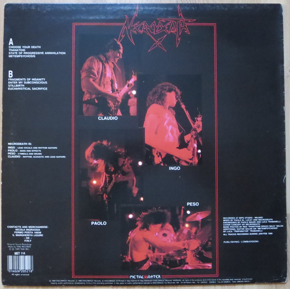 Necrodeath - Fragments Of Insanity | Metalmaster (MET 114) - 2 Necrodeath - Fragments Of Insanity | Metalmaster (MET 114) - 2