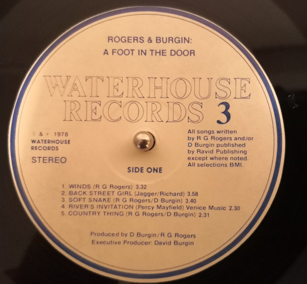 Rogers & Burgin - A Foot In The Door | Waterhouse Records (Waterhouse Records 3) - 3 Rogers & Burgin - A Foot In The Door | Waterhouse Records (Waterhouse Records 3) - 3