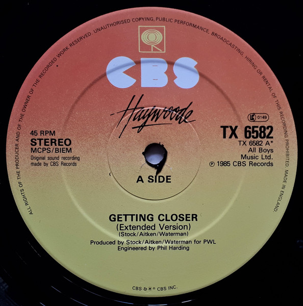 Haywoode - Getting Closer (Extended Version) | CBS (TX 6582) - 3
