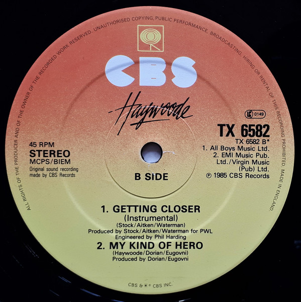Haywoode - Getting Closer (Extended Version) | CBS (TX 6582) - 4