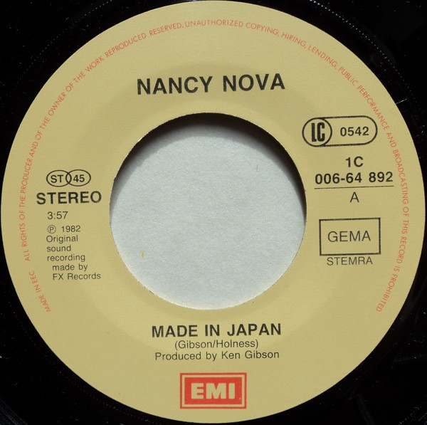 Nancy Nova - Made In Japan | EMI (1C 006-64 892) - 3