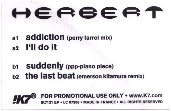 Matthew Herbert - Addiction | !K7 Records (!K7131 EP) - main Matthew Herbert - Addiction | !K7 Records (!K7131 EP) - main