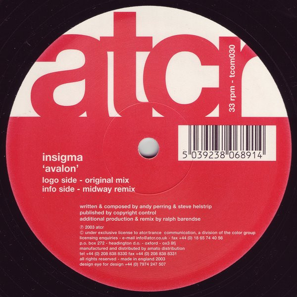 Insigma - Avalon | A Trance Communication Release (ATCR) (tcom030) - 2