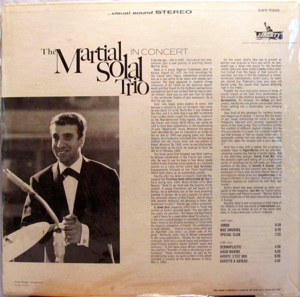 Martial Solal Trio - The Martial Solal Trio In Concert | Liberty (LST-7335) - 2