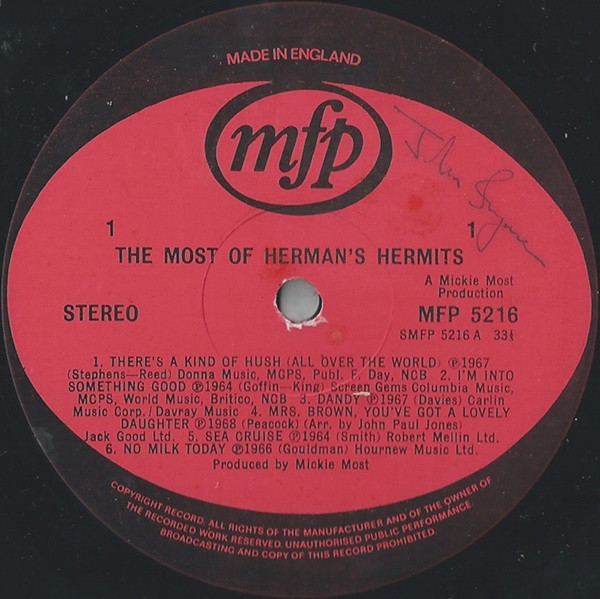 Herman's Hermits - The Most Of Herman's Hermits | Music For Pleasure (MFP 5216) - 3 Herman's Hermits - The Most Of Herman's Hermits | Music For Pleasure (MFP 5216) - 3