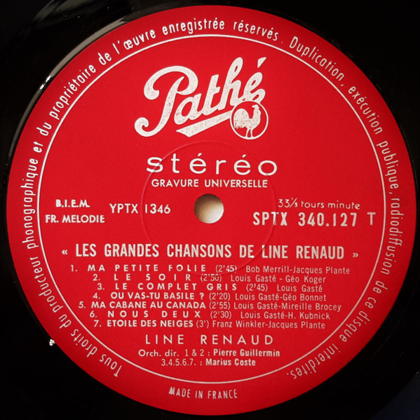Line Renaud - Les Grandes Chansons De Line Renaud | Pathé (SPTX 340127) - 3