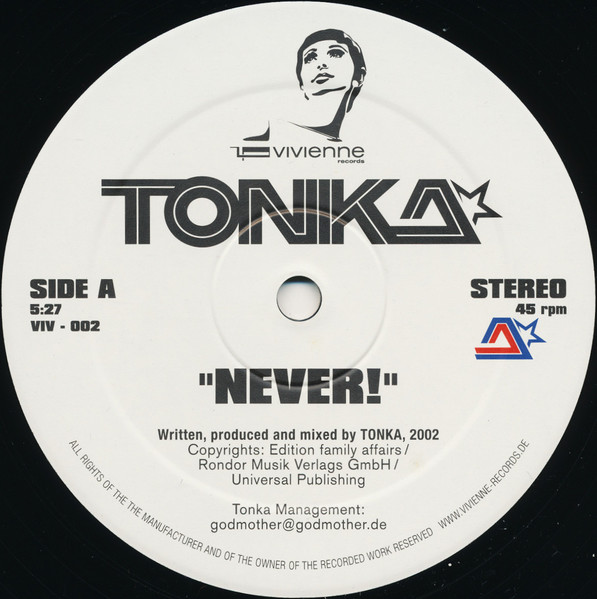 DJ Tonka - Never! / J.O.E. (Jungle Of Emotion) | Vivienne (VIV - 002)