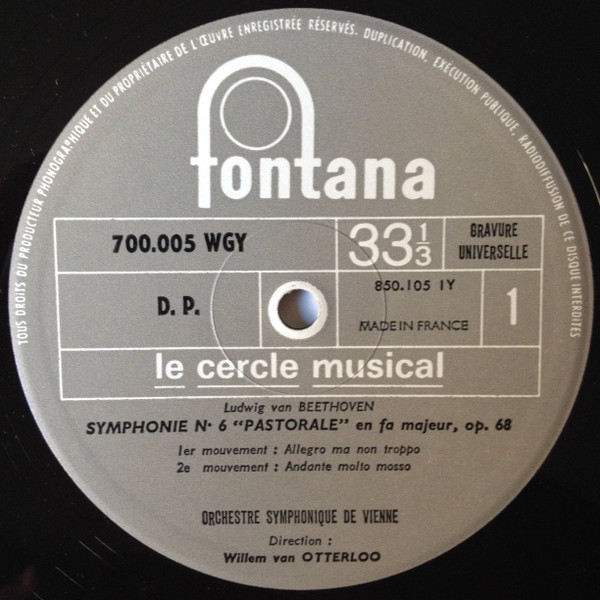 Ludwig van Beethoven / Franz Konwitschny , Willem Van Otterloo - Symphonie N°6 "Pastorale" / Ouverture Coriolan | Fontana (700 005 WGY) - 4