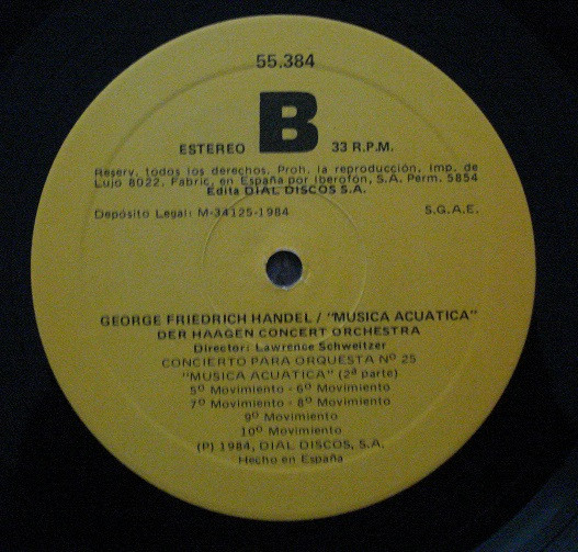 Georg Friedrich Händel - Musica Acuatica | Dial Discos, S.A. (55 384) - 4 Georg Friedrich Händel - Musica Acuatica | Dial Discos, S.A. (55 384) - 4