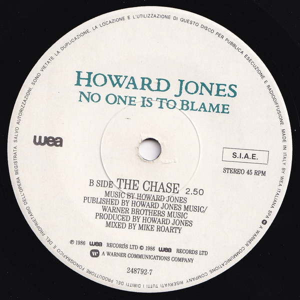 Howard Jones - No One Is To Blame | WEA (24 8792-7) - 4