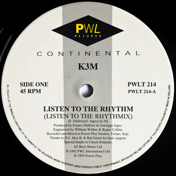 K3M - Listen To The Rhythm | PWL International (PWLT 214) - 3 K3M - Listen To The Rhythm | PWL International (PWLT 214) - 3