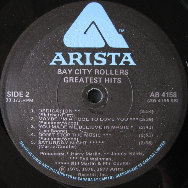 Bay City Rollers - Greatest Hits | Arista (AB 4158) - 4