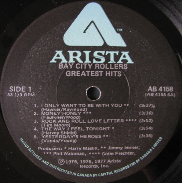 Bay City Rollers - Greatest Hits | Arista (AB 4158) - 3
