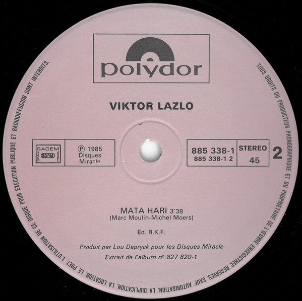 Viktor Lazlo - Pleurer Des Rivières | Polydor (885 338-1) - 3