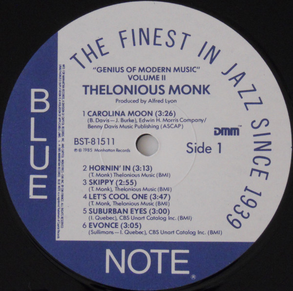 Thelonious Monk - Genius Of Modern Music Volume 2 | Blue Note (BST 81511) - 3