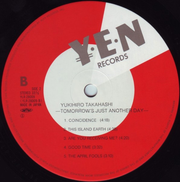 Yukihiro Takahashi - Tomorrow's Just Another Day | Yen Records (YLR-28009) - 3 Yukihiro Takahashi - Tomorrow's Just Another Day | Yen Records (YLR-28009) - 3