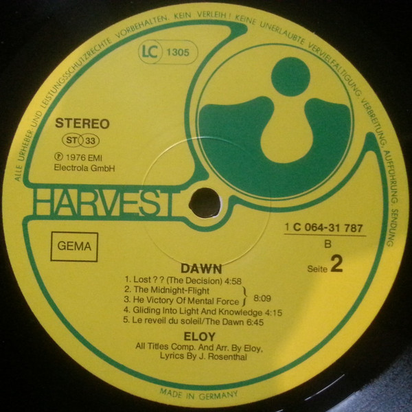 Eloy - Dawn | Harvest (1C 064-31 787) - 4