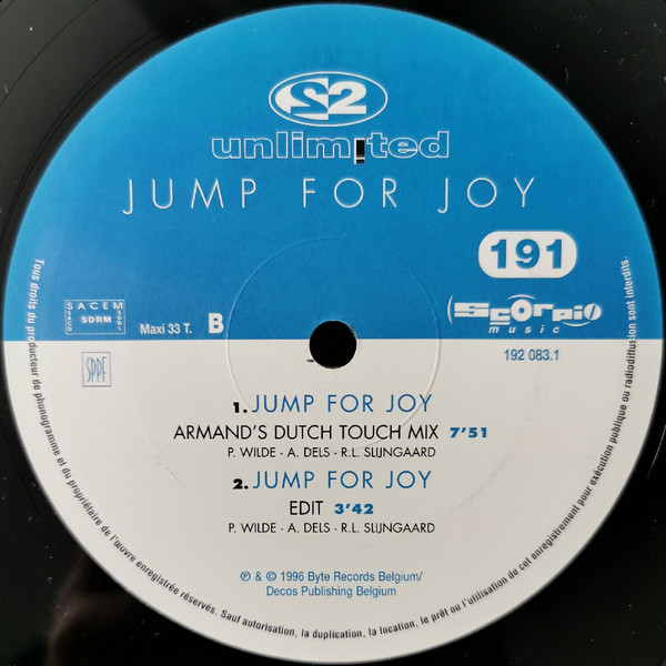 2 Unlimited - Jump For Joy | Scorpio Music (192 083-1) - 3 2 Unlimited - Jump For Joy | Scorpio Music (192 083-1) - 3