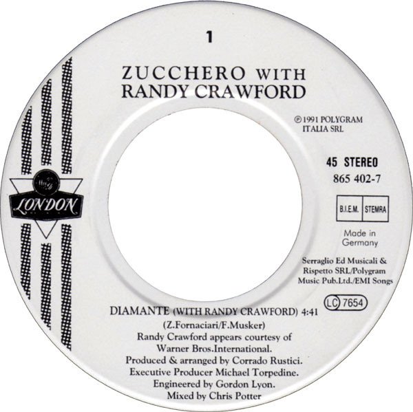 Zucchero With Randy Crawford - Diamante | London Records (865 402-7) - 3