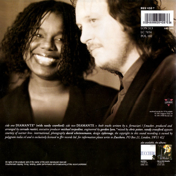 Zucchero With Randy Crawford - Diamante | London Records (865 402-7) - 2