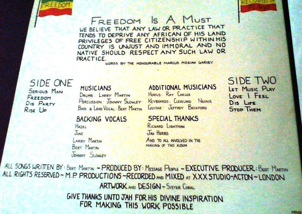 Bert Martin And The Message People - Freedom | Message Records (MPLP 2) - 3 Bert Martin And The Message People - Freedom | Message Records (MPLP 2) - 3
