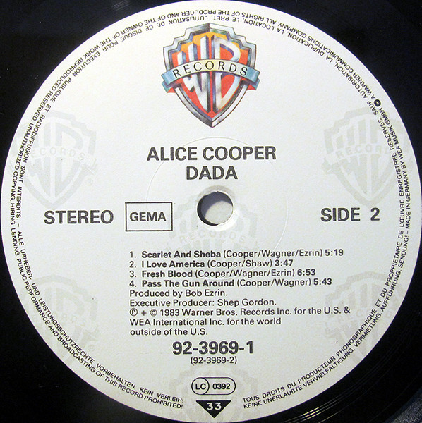 Alice Cooper - DaDa | Warner Bros. Records (92-3969-1) - 4 Alice Cooper - DaDa | Warner Bros. Records (92-3969-1) - 4