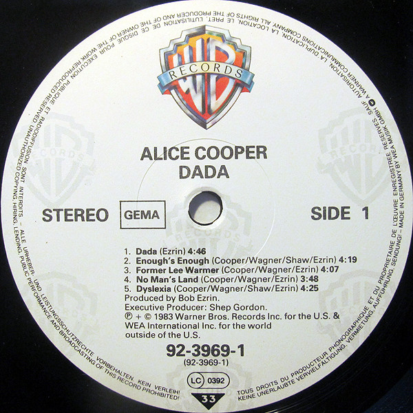 Alice Cooper - DaDa | Warner Bros. Records (92-3969-1) - 3 Alice Cooper - DaDa | Warner Bros. Records (92-3969-1) - 3