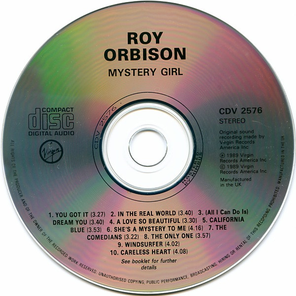 Roy Orbison - Mystery Girl | Virgin (CDV 2576) - 3
