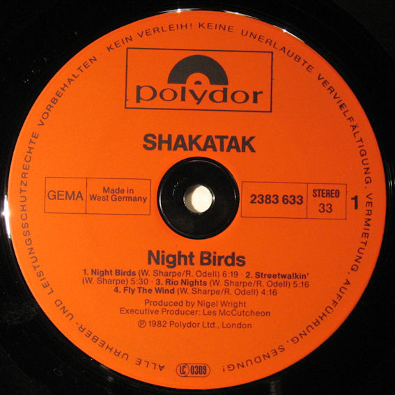 Shakatak - Night Birds | Polydor (2383 633) - 3
