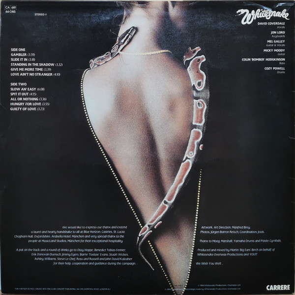 Whitesnake - Slide It In | Carrere (66 085) - 2 Whitesnake - Slide It In | Carrere (66 085) - 2