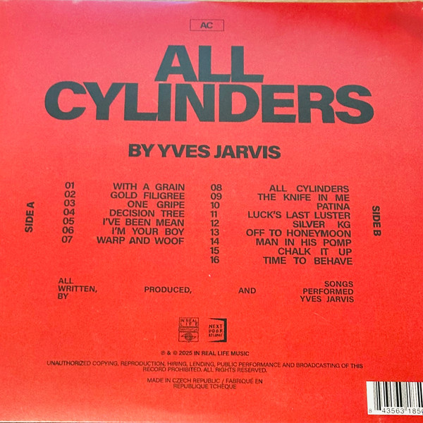 Yves Jarvis - All Cylinders | In Real Life (INREALLIFE094VLP) - 2