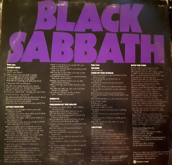 Black Sabbath - Master Of Reality [Vinyl] | Warner Bros. Records (BS 2562) - 2
