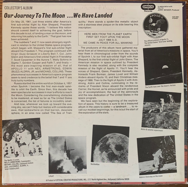 Various - Our Journey To The Moon / Friendship 7 To Apollo 11 | Oreco (OCP-2001) - 2