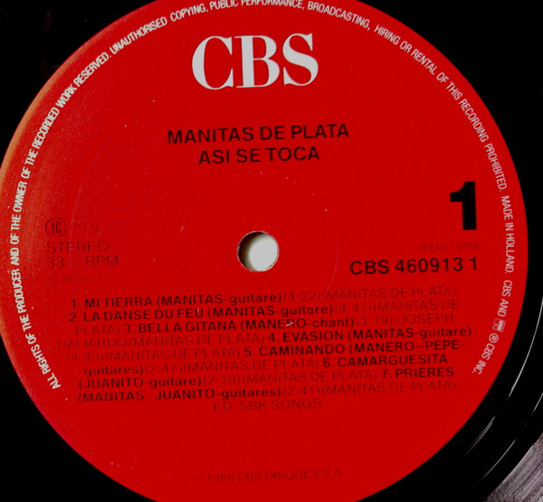 Manitas De Plata - Asi Se Toca | CBS (CBS 460913 1) - 3
