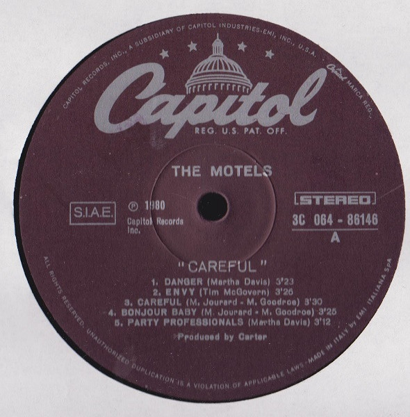 The Motels - Careful | Capitol Records (3C 064-86146) - 3